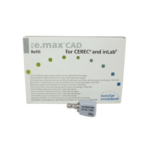 Vivadent 605335 Ivoclar IPS e.max CAD CEREC Blocks InLab LT C2 C14 5/Pk Vivadent 605335 Ivoclar IPS e.max CAD CEREC Blocks InLab LT C2 C14 5/Pk
